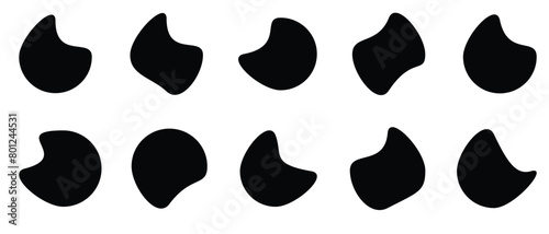 blobs irregular shape. Abstract fluid shapes vector set, simple water forms.