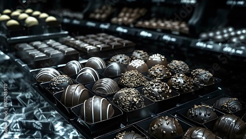 Luxury shop offers wide range of decadent chocolates . Concept Decadent Chocolates, Luxury Shop, Gourmet Sweets, Exquisite Treats, Fine Confections
