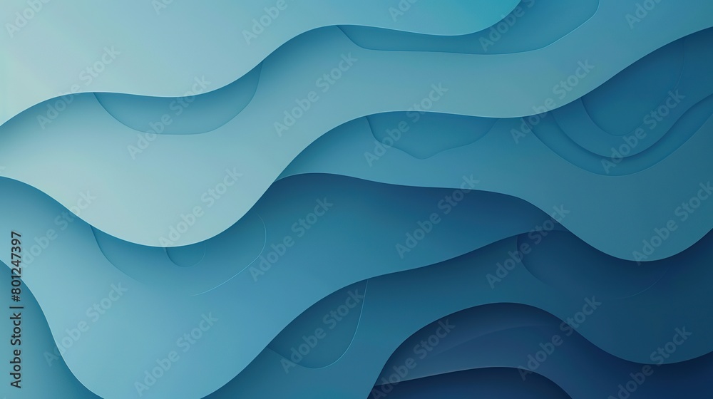 Fototapeta premium blue swirl layers paper craft layer abstract background commercial advertisement style, Generative Ai, Generative Ai