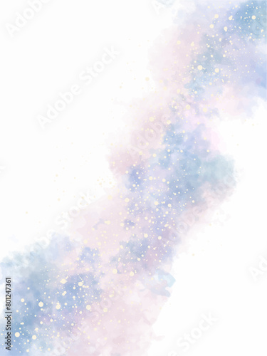 白い背景に輝く天の川のイラスト素材