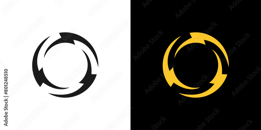 Electric circle logo vector. power bolt energy thunder icon symbol