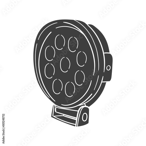 Spot Top Light Icon Silhouette Illustration. Vehicle Flash Vector Graphic Pictogram Symbol Clip Art. Doodle Sketch Black Sign.