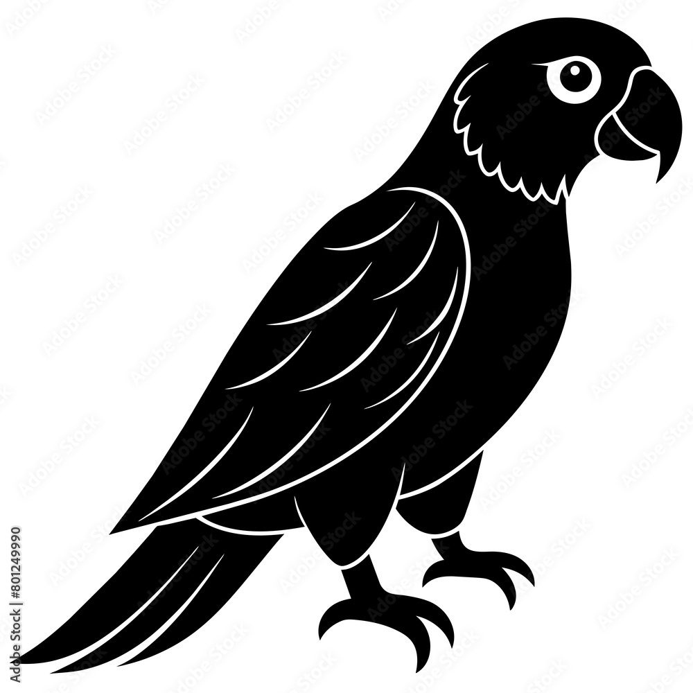 Obraz premium Simple Parrot silhouette vector illustration. 