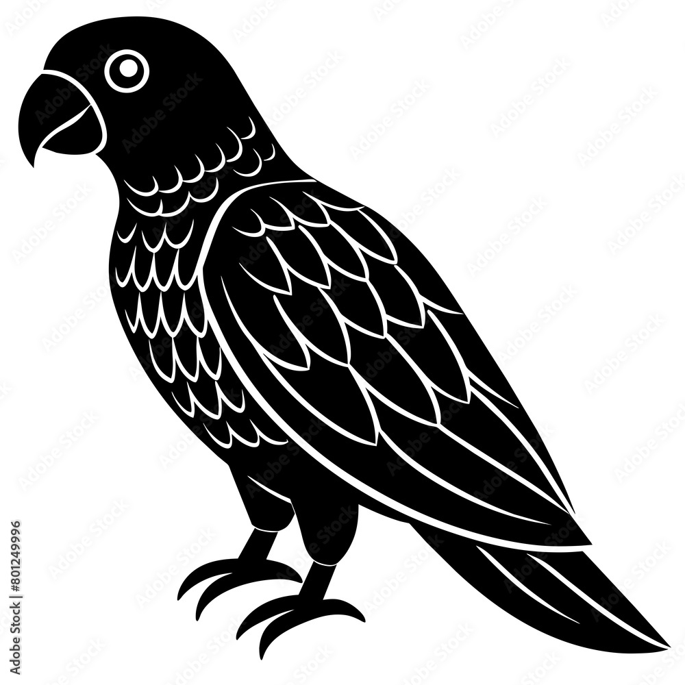 Obraz premium Simple Parrot silhouette vector illustration. 