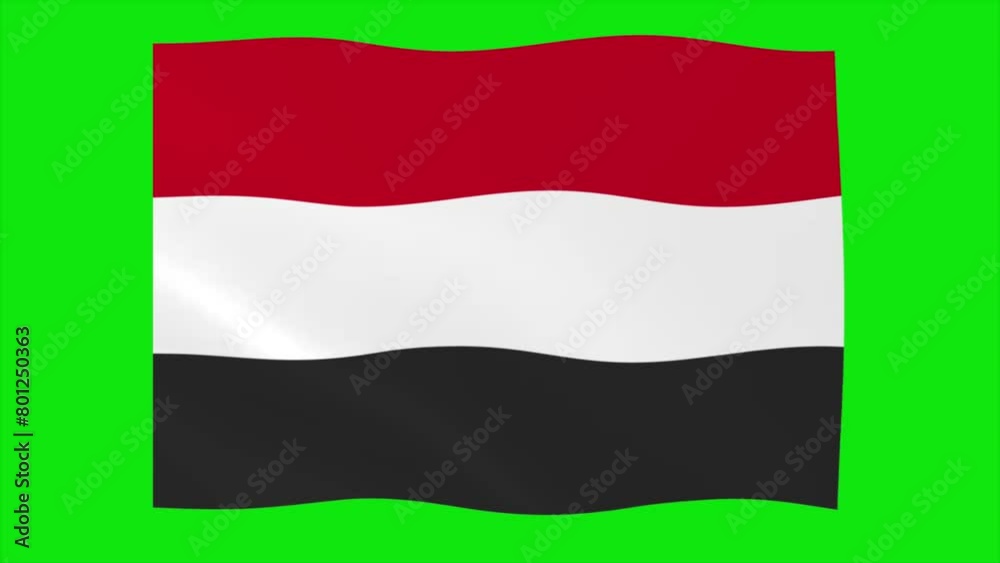 Yemen Flag. Seamless Looping Animation on green screen. Waving Flag of Yemen. Simple Motion Graphics, Chroma key Yemen Flag. Seamless Looping Animation on green screen. Waving Flag of Yemen. Simple Motion Graphics, Chroma key
