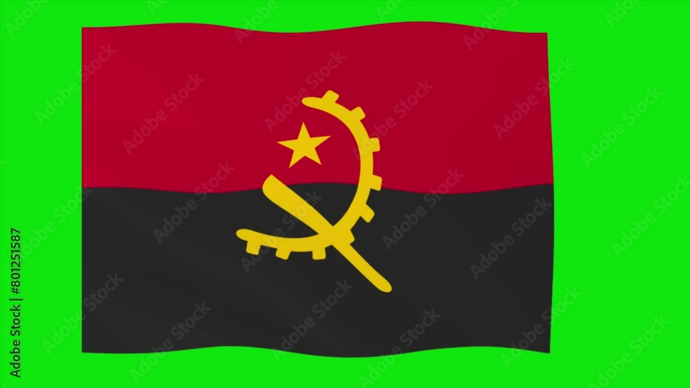 Angola Flag Seamless Looping Animation on green screen. Waving Flag of Angola. Simple Motion Graphics, Chroma key Angola Flag Seamless Looping Animation on green screen. Waving Flag of Angola. Simple Motion Graphics, Chroma key