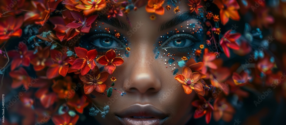 Abstract Floral Face - Female Beauty in Artistic Interpretation