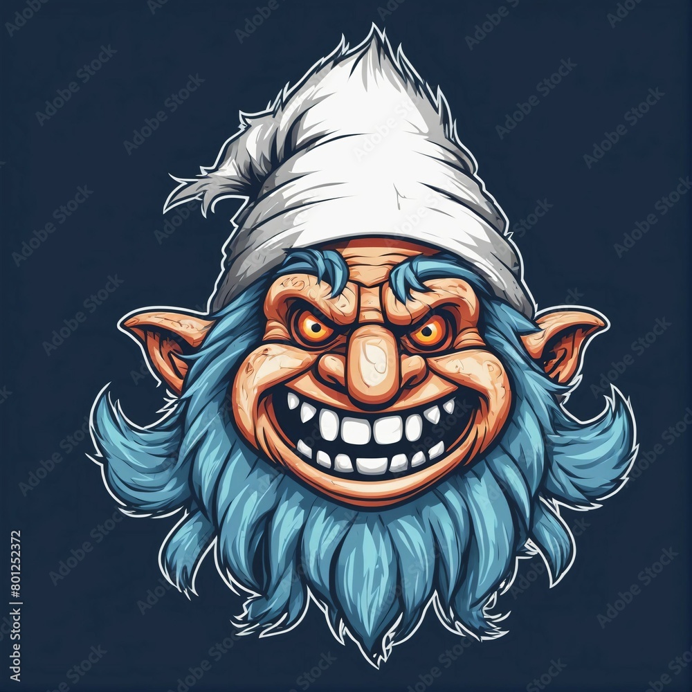 Gnome head graphic illustration, esport logo, Fantasy character Gnome head graphic illustration, esport logo, Fantasy character