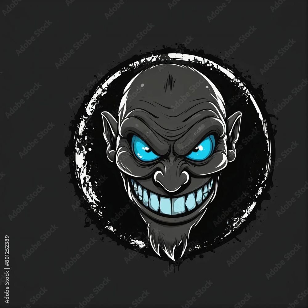 Gnome head graphic illustration, esport logo, Fantasy character