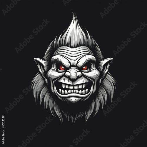 Gnome head graphic illustration, esport logo, Fantasy character © Final Version Studio