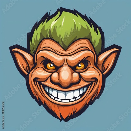 Gnome head graphic illustration, esport logo, Fantasy character © Final Version Studio