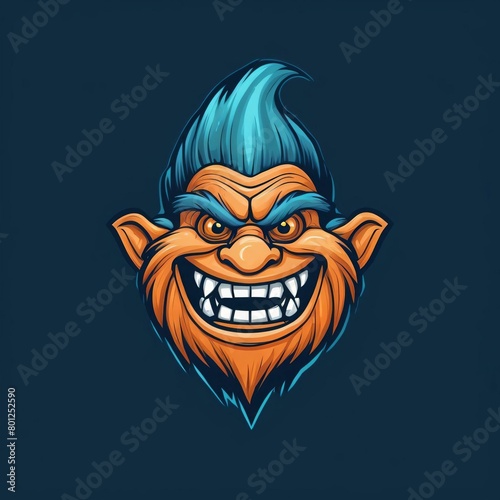 Gnome head graphic illustration, esport logo, Fantasy character
