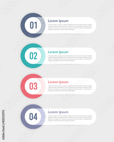 4 options or steps. Infographic modern label design. Vector illustration.