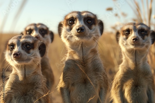 Sandy Sentinels: Meerkats Surveying the Horizon