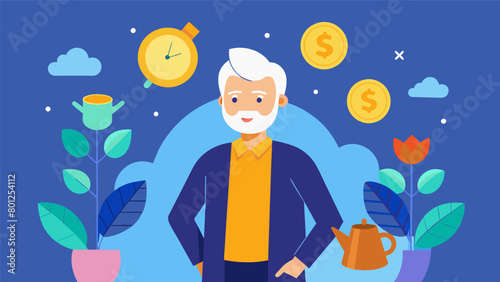 A person confidently retiring early having diligently saved and invested throughout their working years.