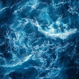 A Deep Blue Ocean with White Foamy Waves