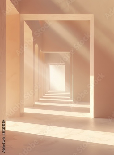 liminal space with arches and sunlight