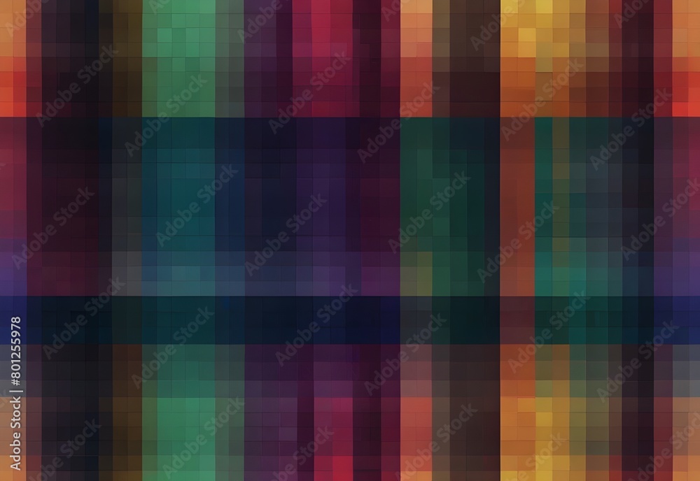 A grid pattern of multicolored squares, with varying shades creating a pixelated effect, generative AI