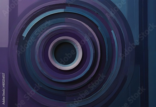 A series of concentric circles in varying shades of blue and purple, radiating outwards, generative AI