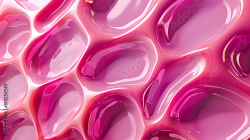 A detailed view of a vibrant pink liquid texture, showcasing its texture, color, and consistency up-close. photo