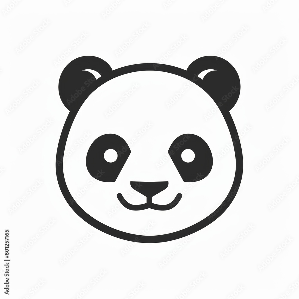 Vector illustration icon of a cute panda head over white background. Vector illustration icon of a cute panda head over white background.