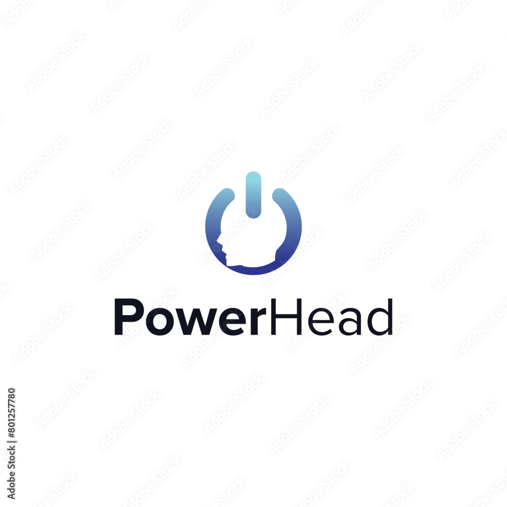 power head simple sleek creative geometric modern logo design vector power head simple sleek creative geometric modern logo design vector