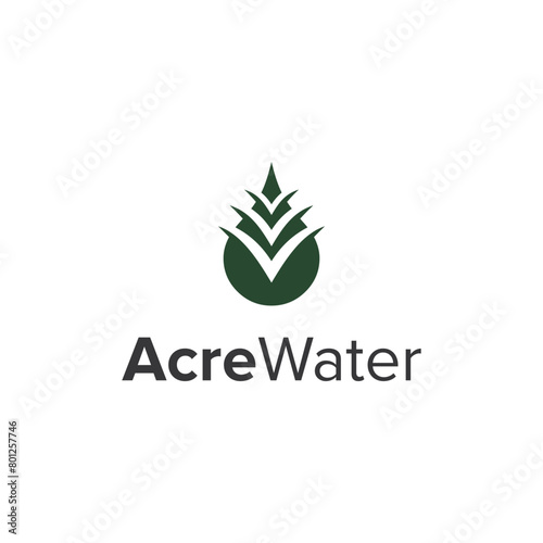 acre water simple sleek creative geometric modern logo design vector