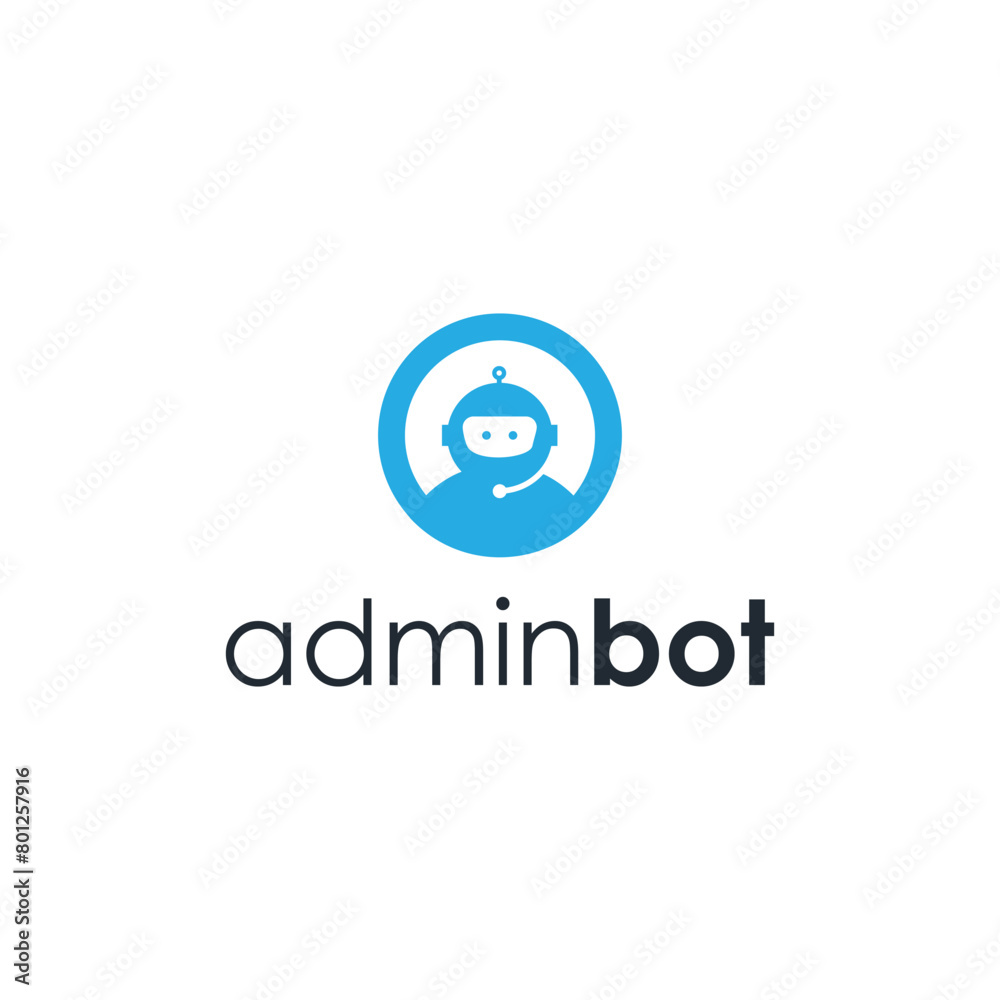 admin bot simple sleek creative geometric modern logo design vector admin bot simple sleek creative geometric modern logo design vector