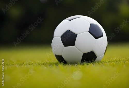 A soccer ball on a grassy field © aicha