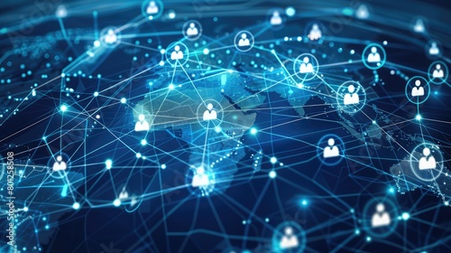 Abstract technology background with connection lines and dots ,Communication digital lines connections technology for internet business 