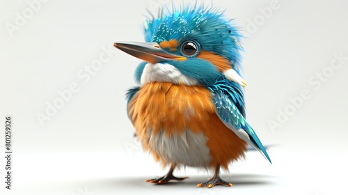 River kingfishers on a white background