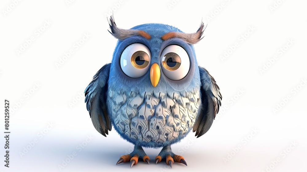 Naklejka premium owl on white background