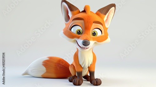 red fox vulpes cartoon on a white background