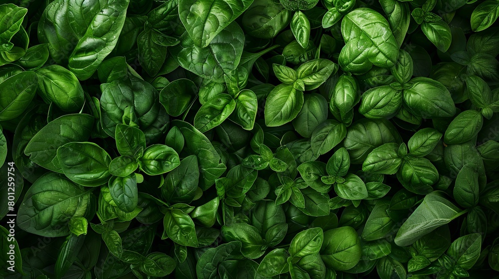 A lush, green leafy field, perfect for businesses focused on organic products and verdant vegetables. Background showcases crisp lettuce, spinach, and basil leaves, vibrant and fresh. Generative AI. A lush, green leafy field, perfect for businesses focused on organic products and verdant vegetables. Background showcases crisp lettuce, spinach, and basil leaves, vibrant and fresh. Generative AI.