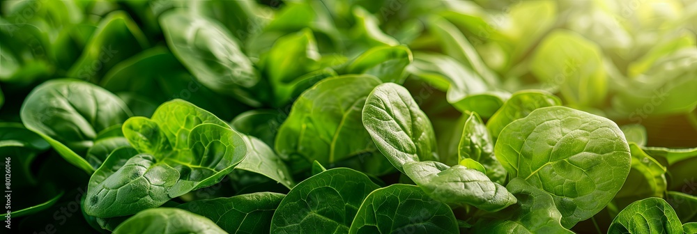 A lush, green leafy field, perfect for businesses focused on organic products and verdant vegetables. Background showcases crisp lettuce, spinach, and basil leaves, vibrant and fresh. Generative AI. A lush, green leafy field, perfect for businesses focused on organic products and verdant vegetables. Background showcases crisp lettuce, spinach, and basil leaves, vibrant and fresh. Generative AI.