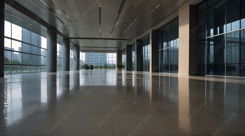 A large empty bright room with four panoramic windows.generative.ai A large empty bright room with four panoramic windows.generative.ai