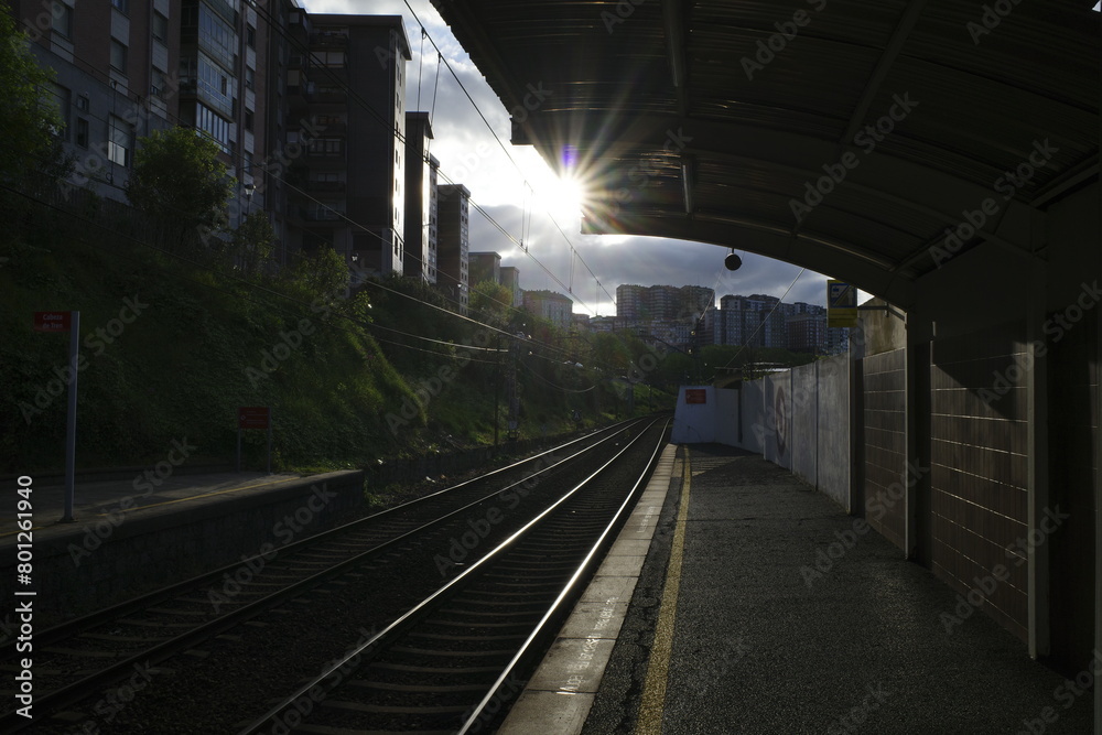 Naklejka premium Train station in Sestao, Spain