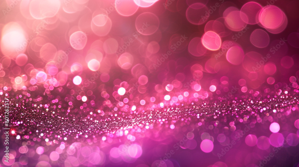 Vivid Pink Glitter Defocused Abstract Twinkly Lights Background, shimmering blurred lights with vibrant pink shades.