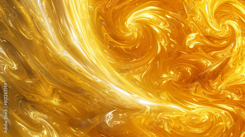 Swirling patterns of golden yellow and amber in a liquid-like texture that appears to flow across the frame, capturing the essence of movement and change.