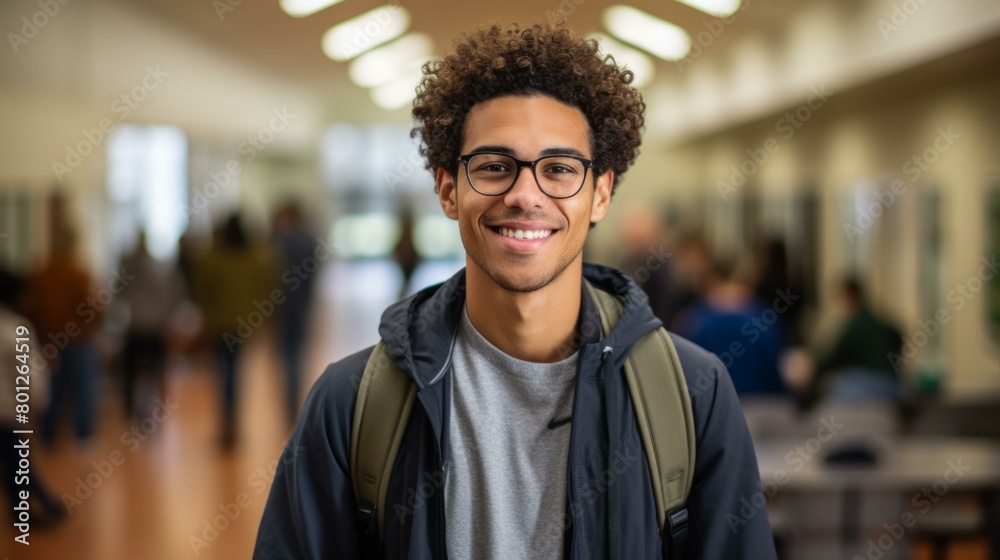 Portrait of a smiling young male college student on campus Portrait of a smiling young male college student on campus