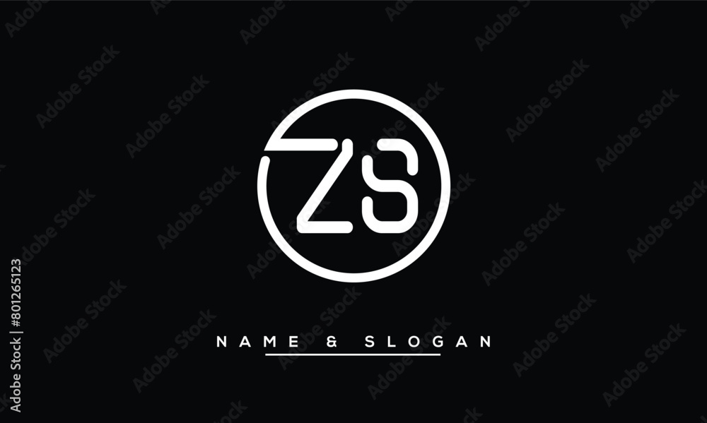 ZS, SZ Z, S Abstract Letters Logo Monogram ZS, SZ Z, S Abstract Letters Logo Monogram