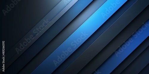 Blue and black metal background with diagonal blue and black stripes photo