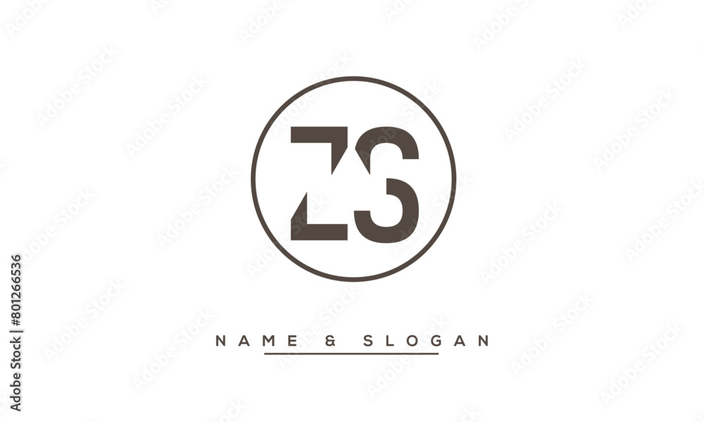 ZS, SZ Z, S Abstract Letters Logo Monogram ZS, SZ Z, S Abstract Letters Logo Monogram