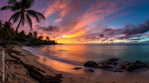 Beach sunset in Hawaii