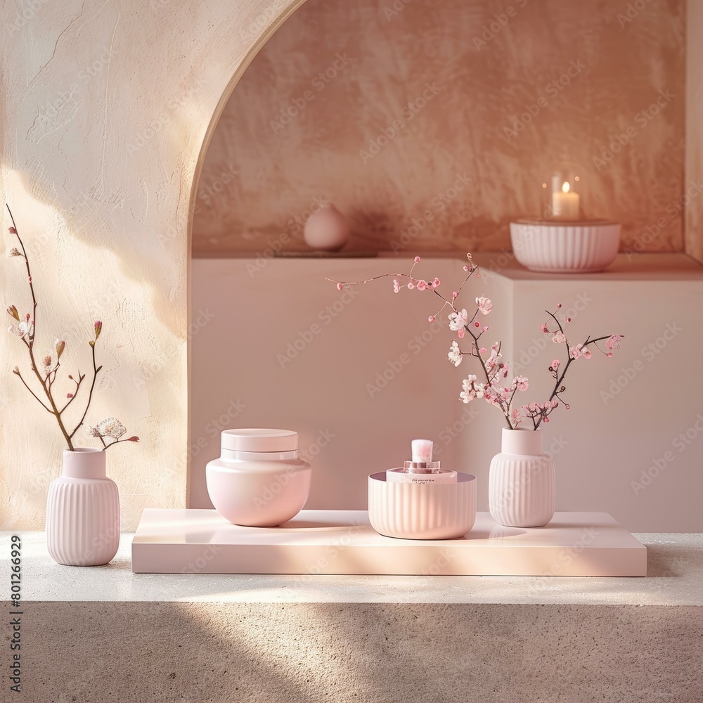 A collection of pink objects on a pink background A collection of pink objects on a pink background