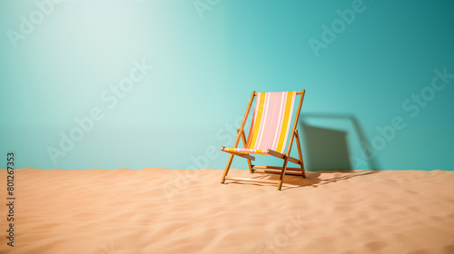 Beach Chair on a Clean Pastel Light