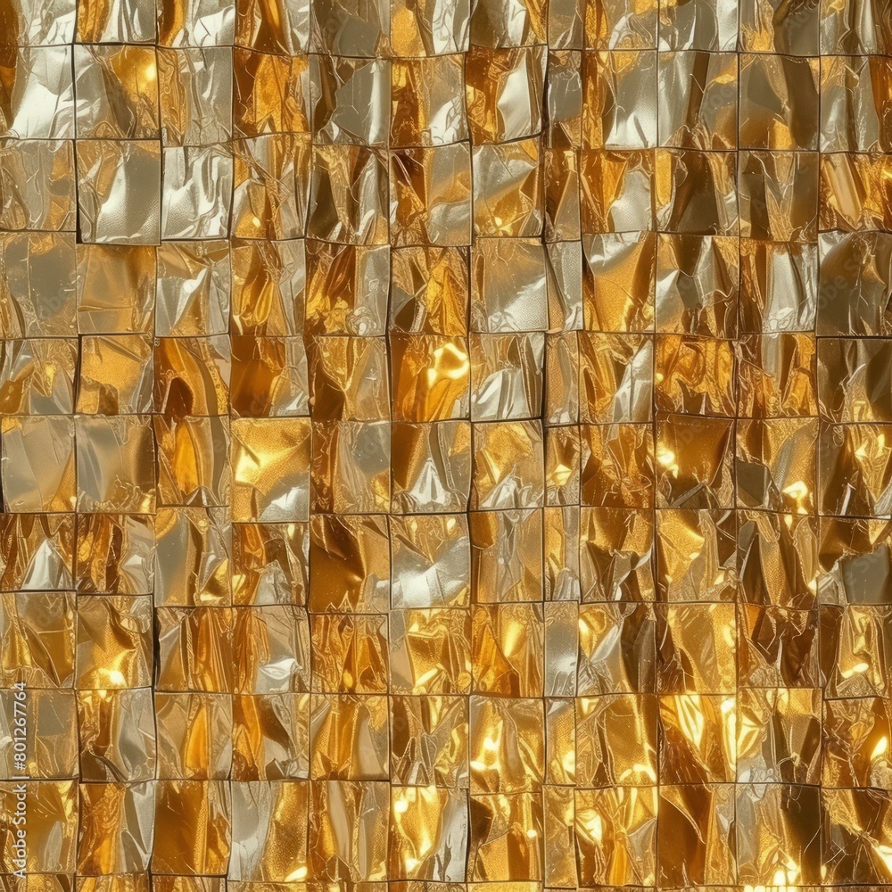 Gold and silver foil crumpled texture background