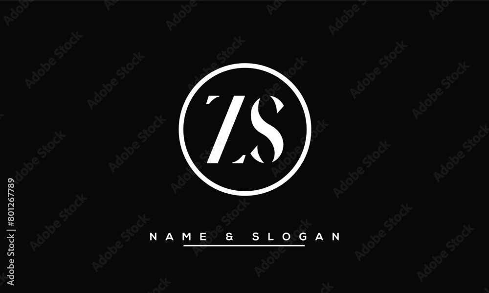 ZS, SZ Z, S Abstract Letters Logo Monogram