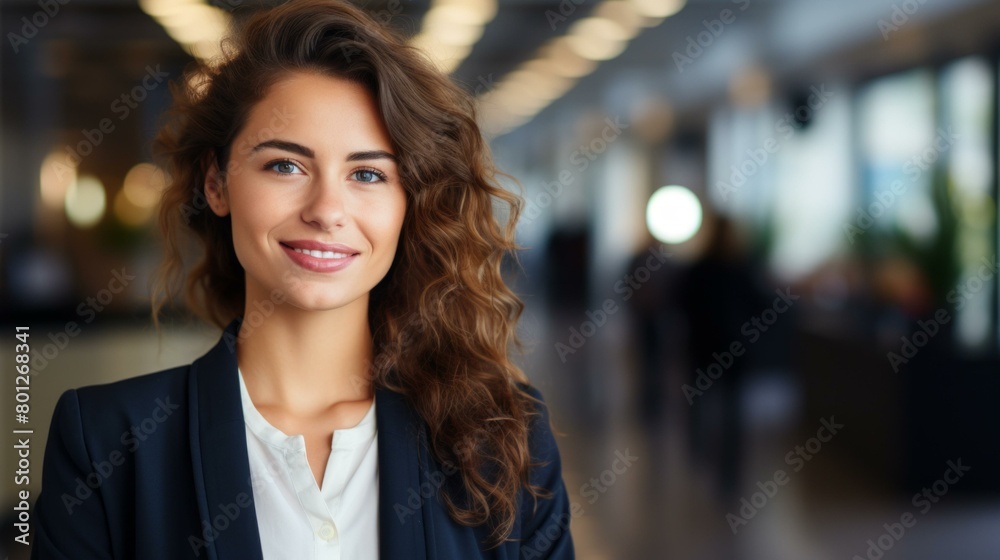 Portrait of a young businesswoman smiling in an office environment