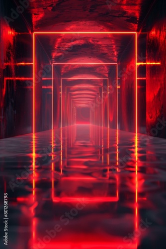 Red Sci-Fi Corridor photo